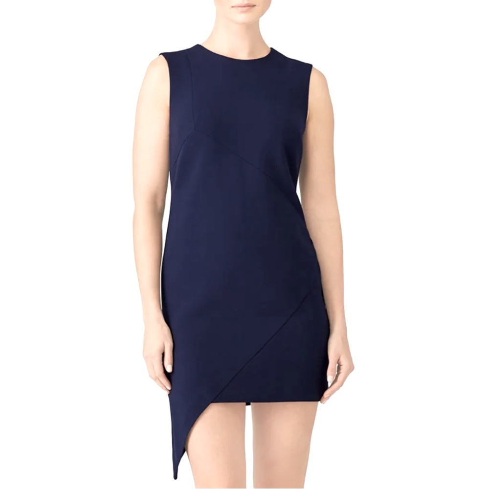 Nicole Miller Artelier Navy Asymmetric Dress